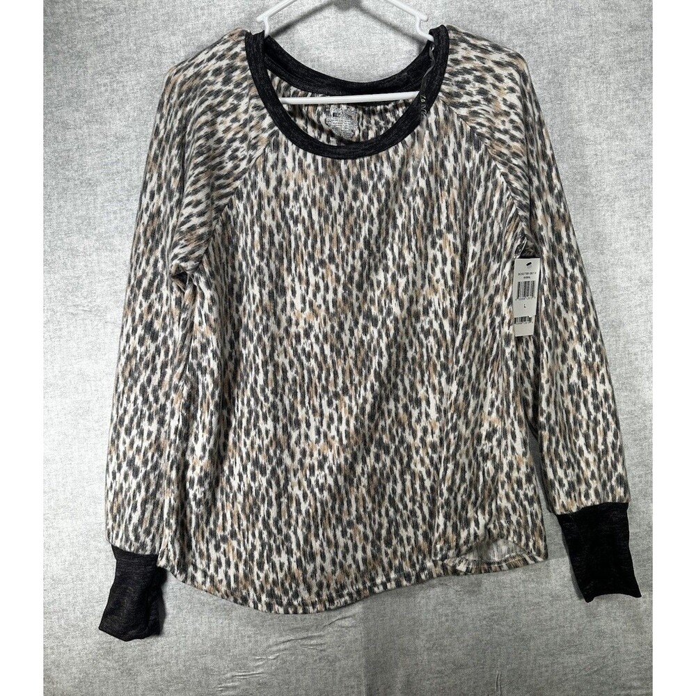 NWT Rene Rofe Women’s  Sleepwear Sleepshirt Size Large Animal Print Long Sleeve